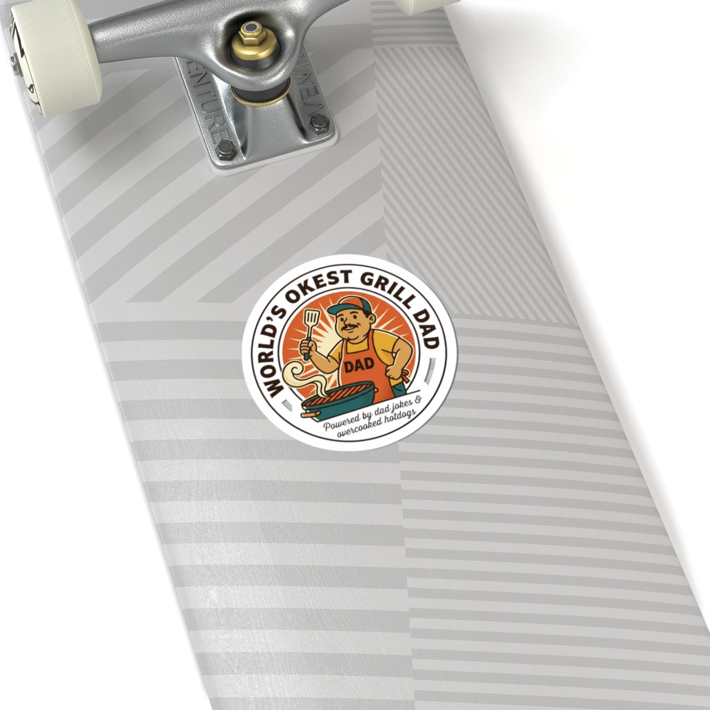 World's Okest Grill Dad Sticker | Father's Day, Sarcastic Retro Dad