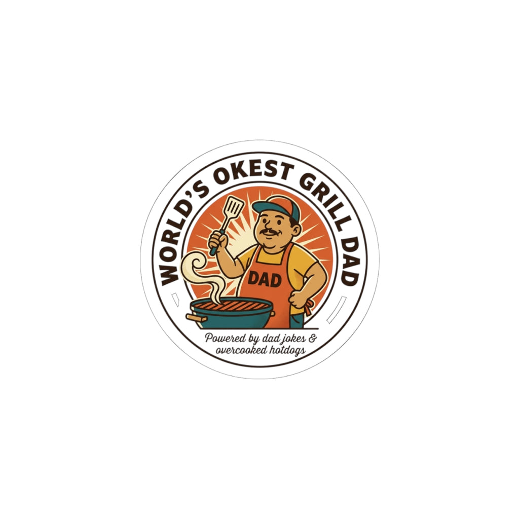 World's Okest Grill Dad Sticker | Father's Day, Sarcastic Retro Dad
