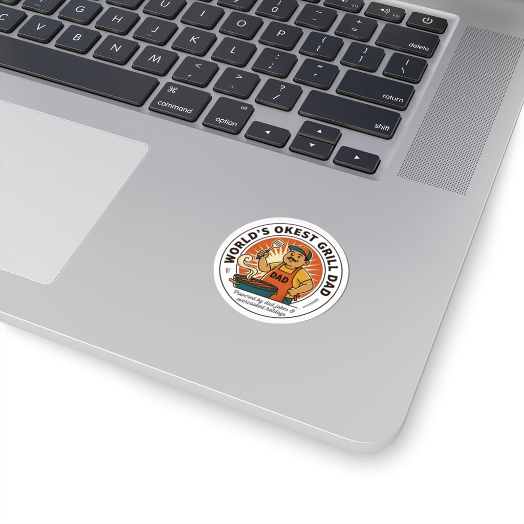 World's Okest Grill Dad Sticker | Father's Day, Sarcastic Retro Dad