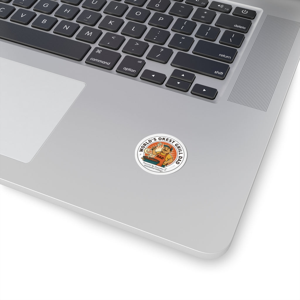 World's Okest Grill Dad Sticker | Father's Day, Sarcastic Retro Dad